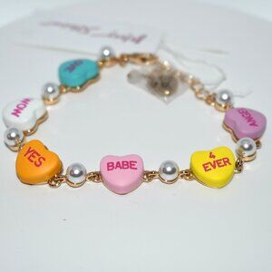 Betsey Johnson Sweetheart Strand Line Bracelet #576282GLD966 NWT